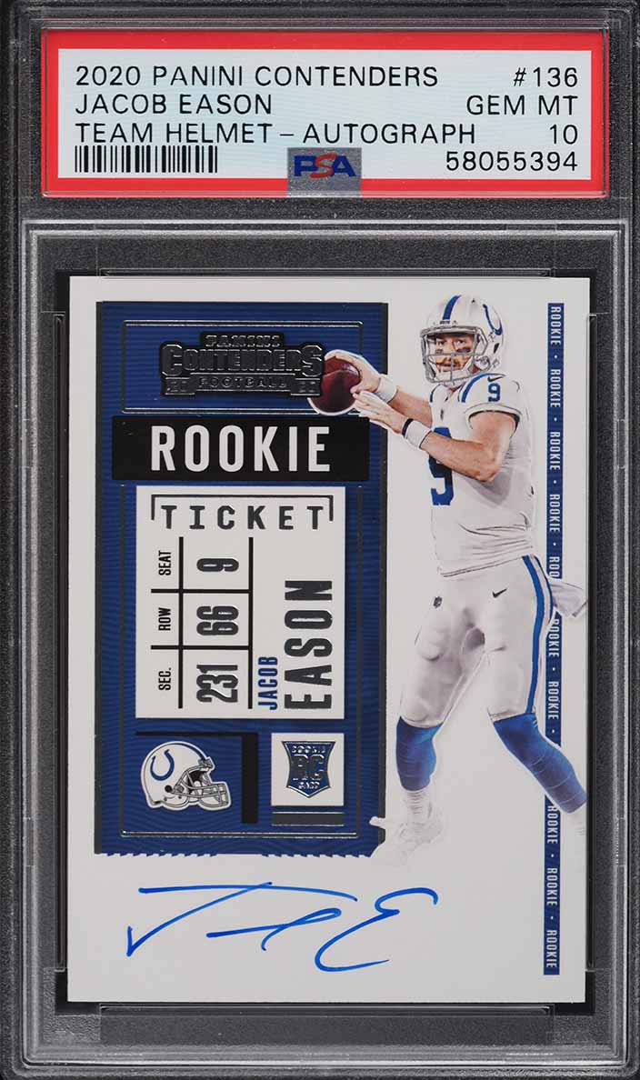 2020 Panini Contenders Jacob Eason ROOKIE AUTO #136 PSA 10 GEM MINT
