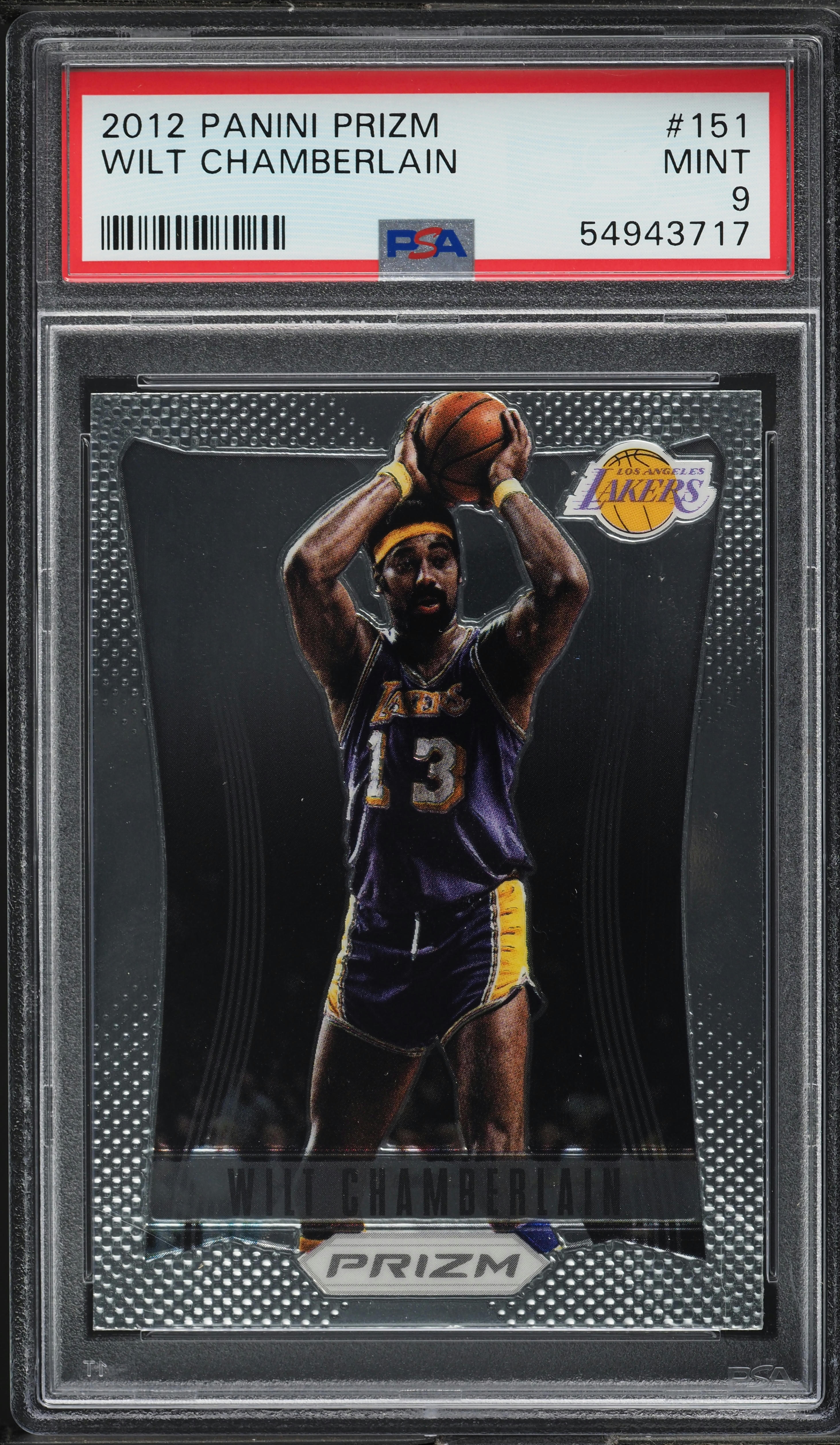 2012 Panini Prizm Wilt Chamberlain #151 PSA 9 MINT