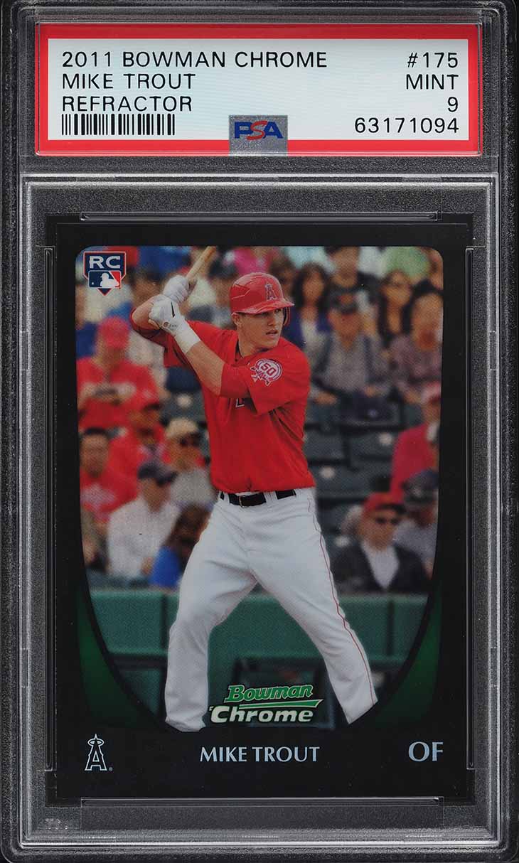 2011 Bowman Chrome Refractor Mike Trout ROOKIE #175 PSA 9 MINT