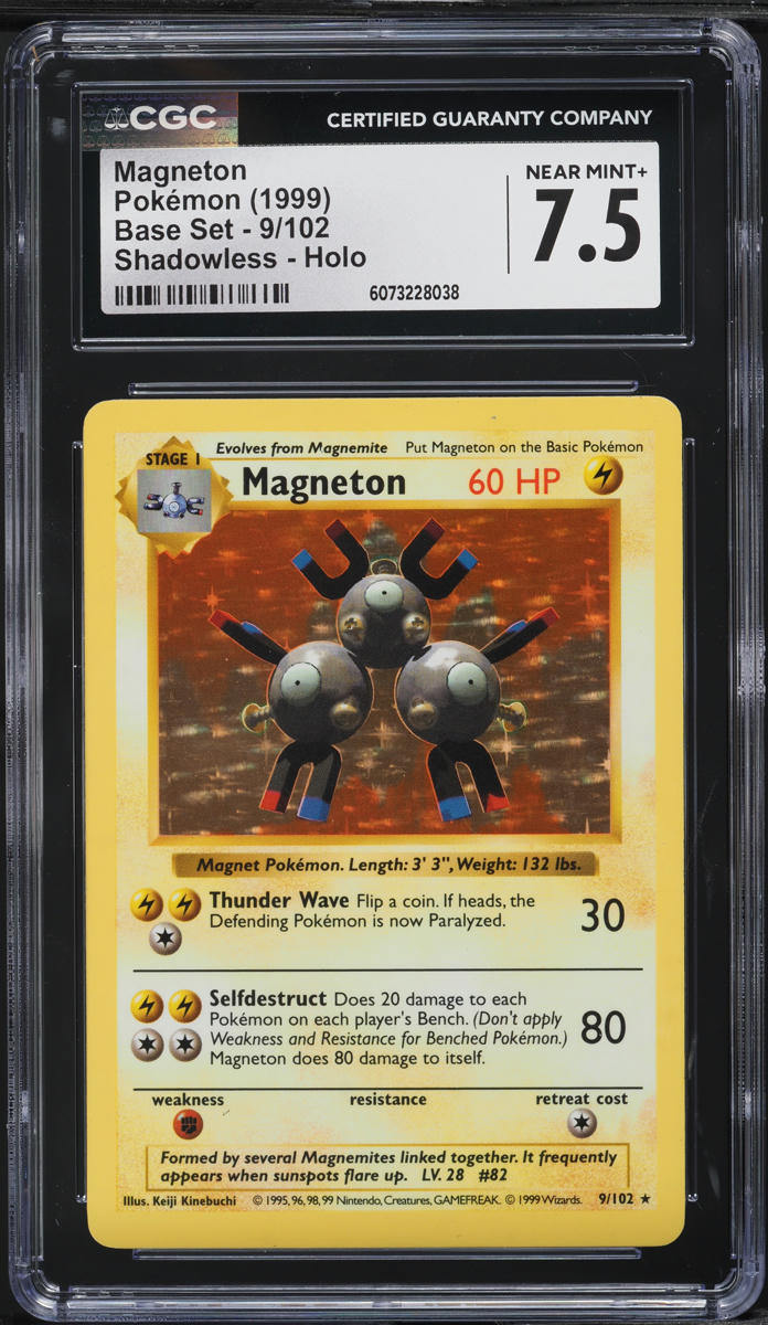 1999 Pokemon Base Set Shadowless Holo Magneton #9 CGC 7.5 NRMT+