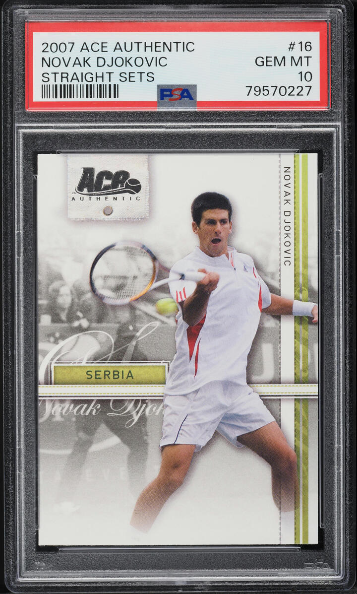2007 Ace Authentic Straight Sets Novak Djokovic #16 PSA 10 GEM MINT