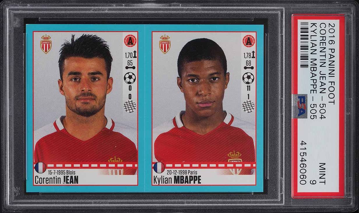 2016 Panini Foot Kylian Mbappe Corentin Jean ROOKIE #504/505 PSA 9 MINT