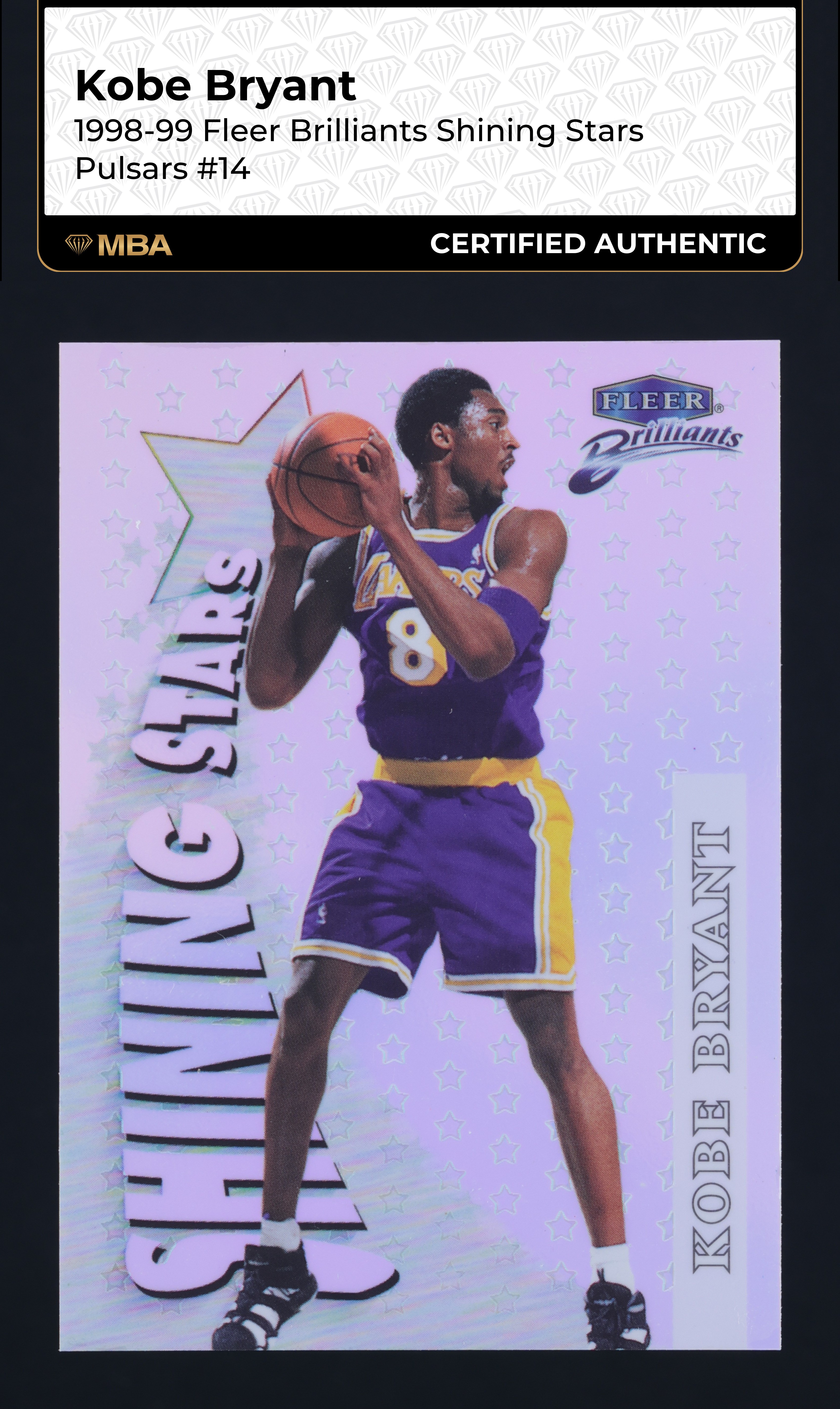 1998 Fleer Brilliants Shining Stars Pulsars Kobe Bryant #14 MBA AUTH