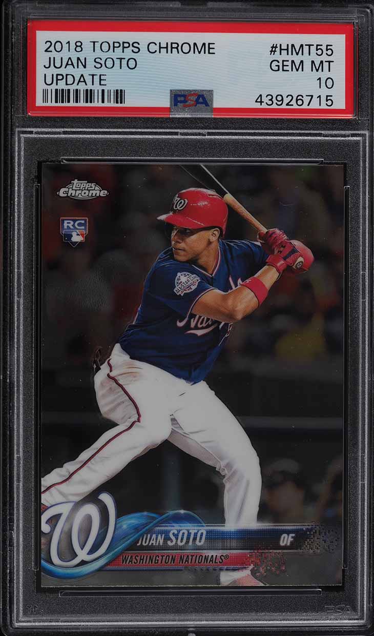 2018 Topps Chrome Update Juan Soto ROOKIE RC #HMT55 PSA 10 GEM MINT