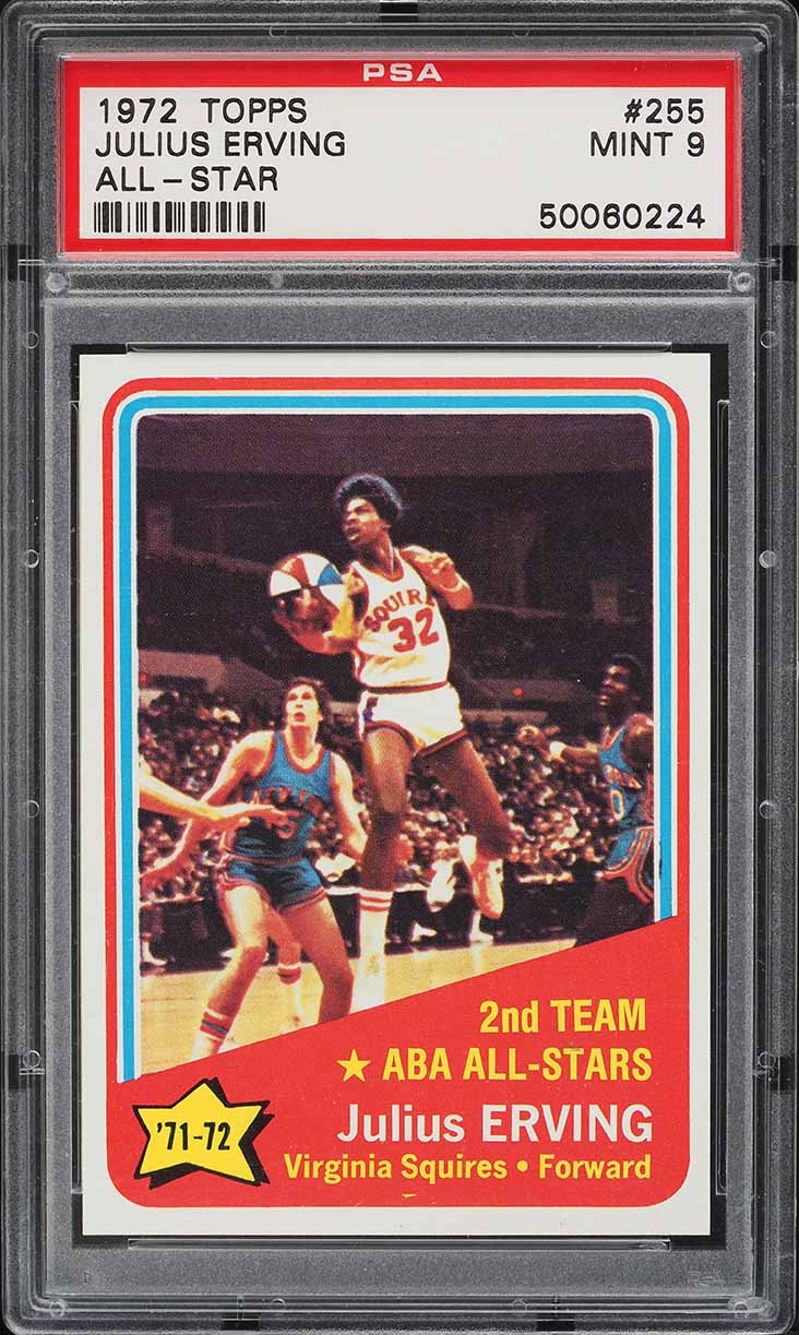 1972 Topps Basketball Julius Erving ABA ALL-STARS #255 PSA 9 MINT