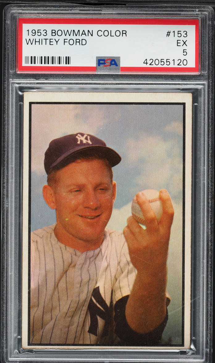 1953 Bowman Color Whitey Ford #153 PSA 5 EX
