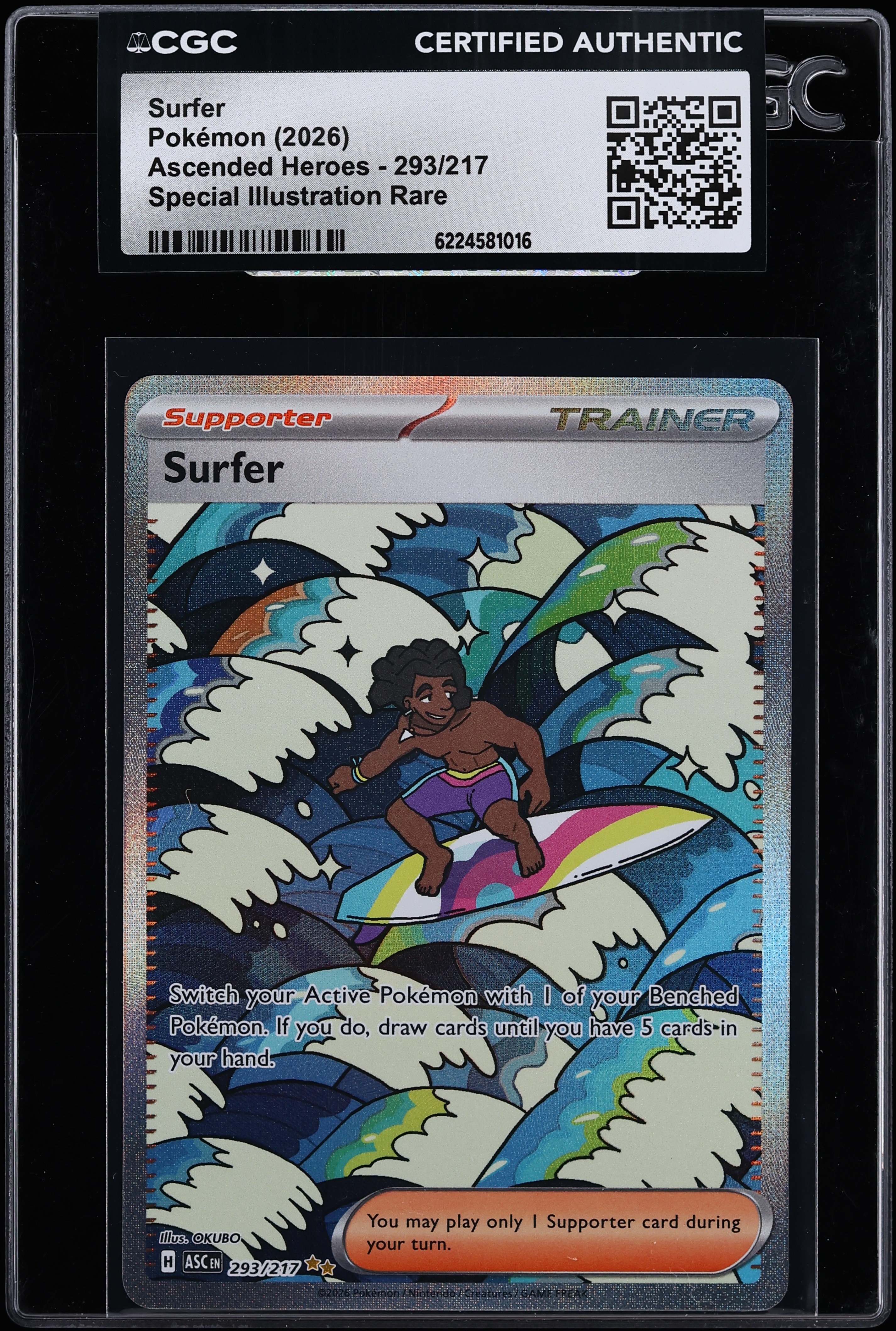 2026 Pokemon Mega Evolution Ascended Heroes SIR Surfer #293 CGC AUTH