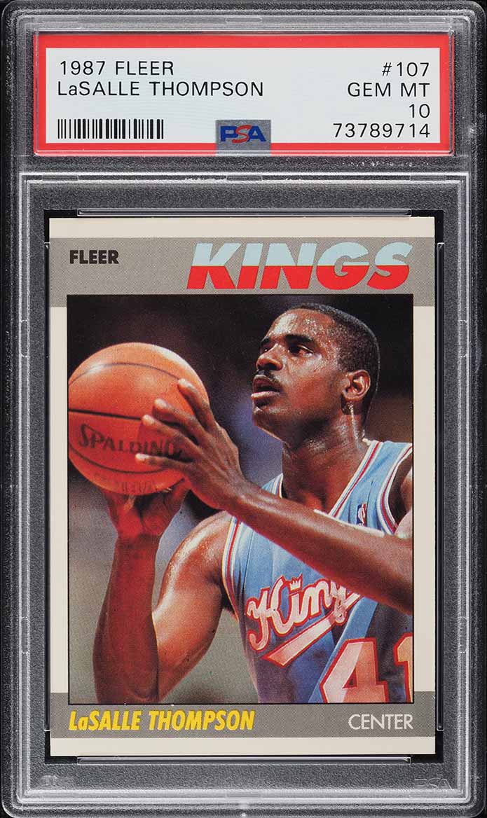1987 Fleer Basketball LaSalle Thompson #107 PSA 10 GEM MINT