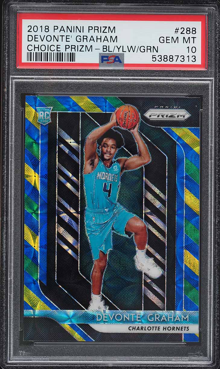 2018 Panini Prizm Choice Blue Yellow Green Devonte' Graham ROOKIE RC PSA 10 GEM