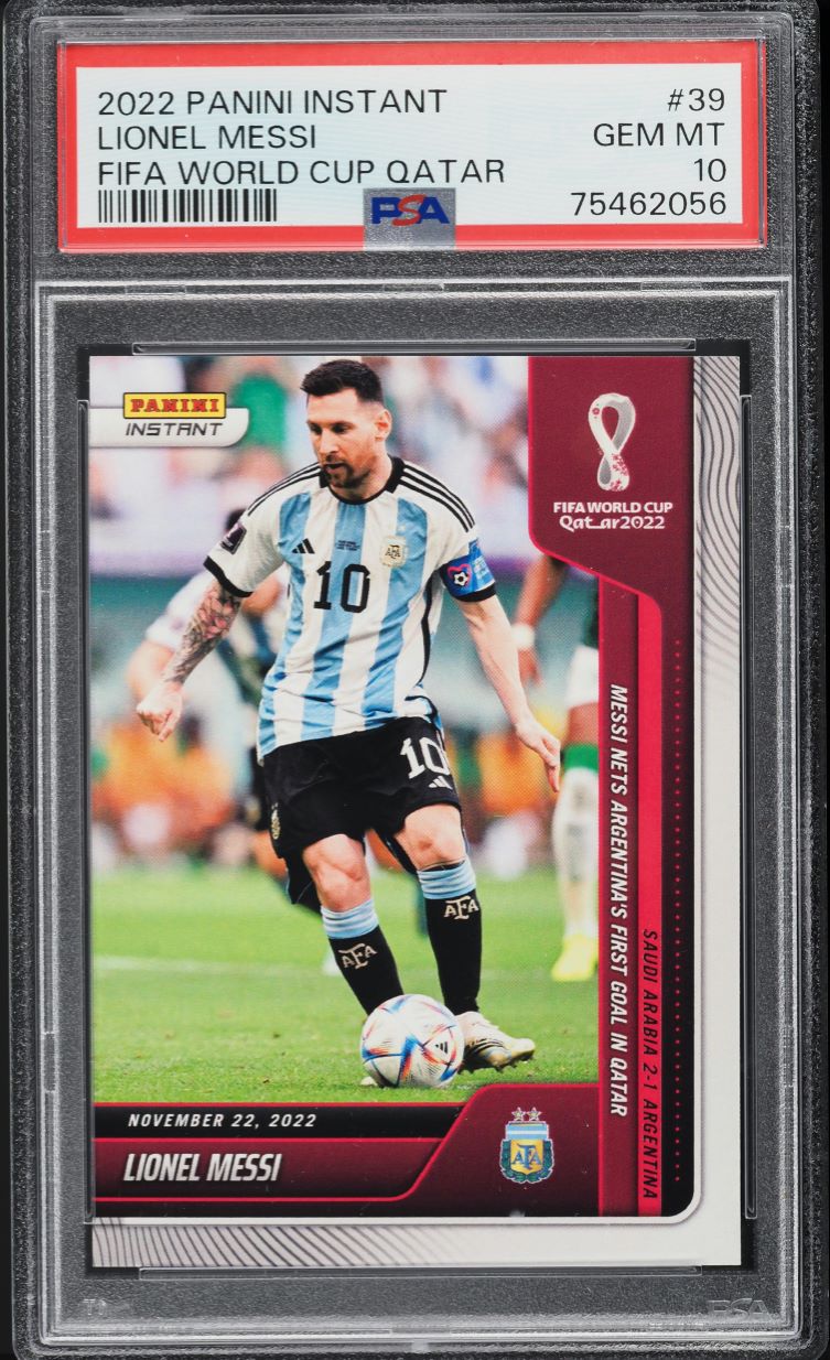 2022 Panini Instant FIFA World Cup Qatar Lionel Messi /796 #39 PSA 10 GEM MINT