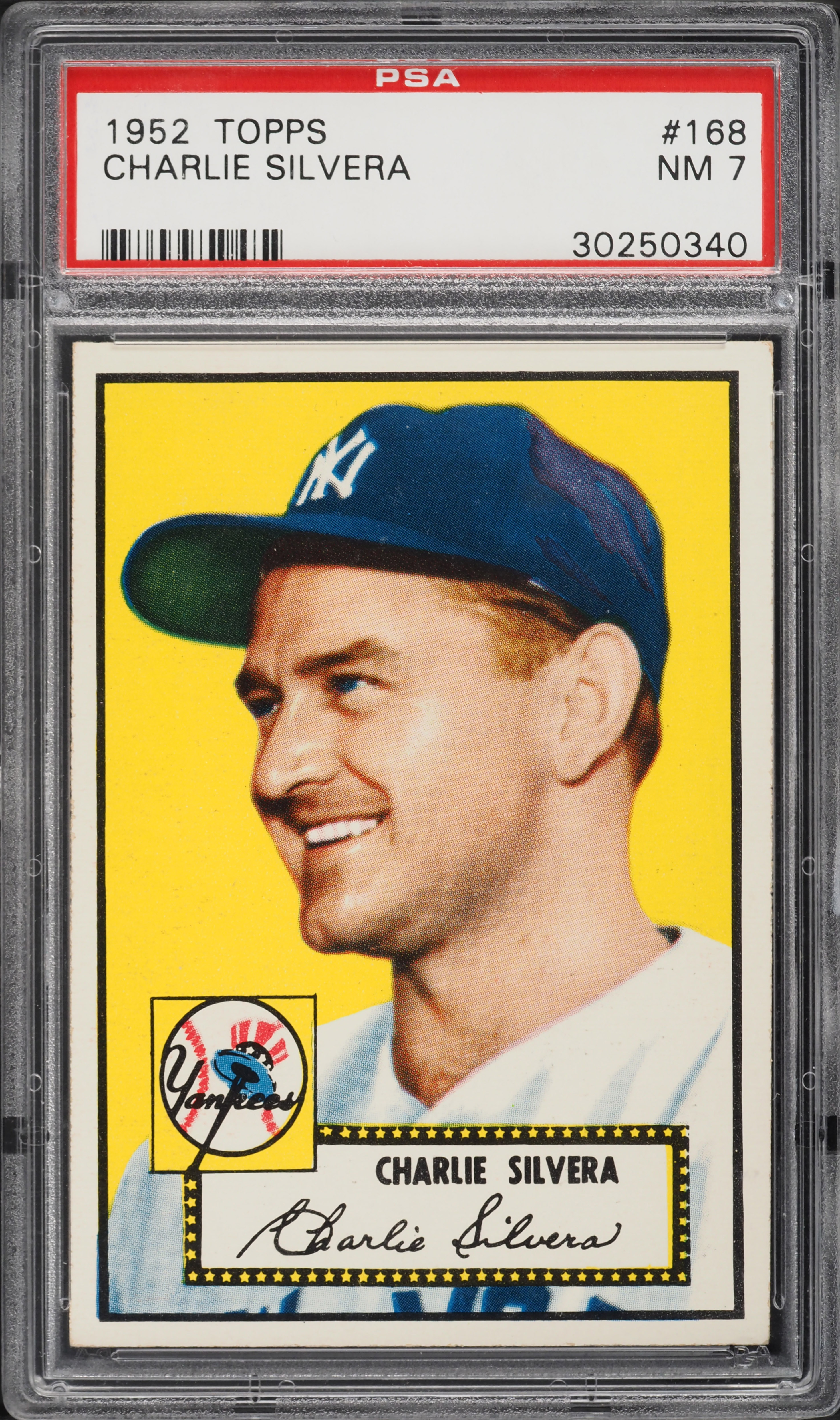 1952 Topps Charlie Silvera #168 PSA 7 NRMT