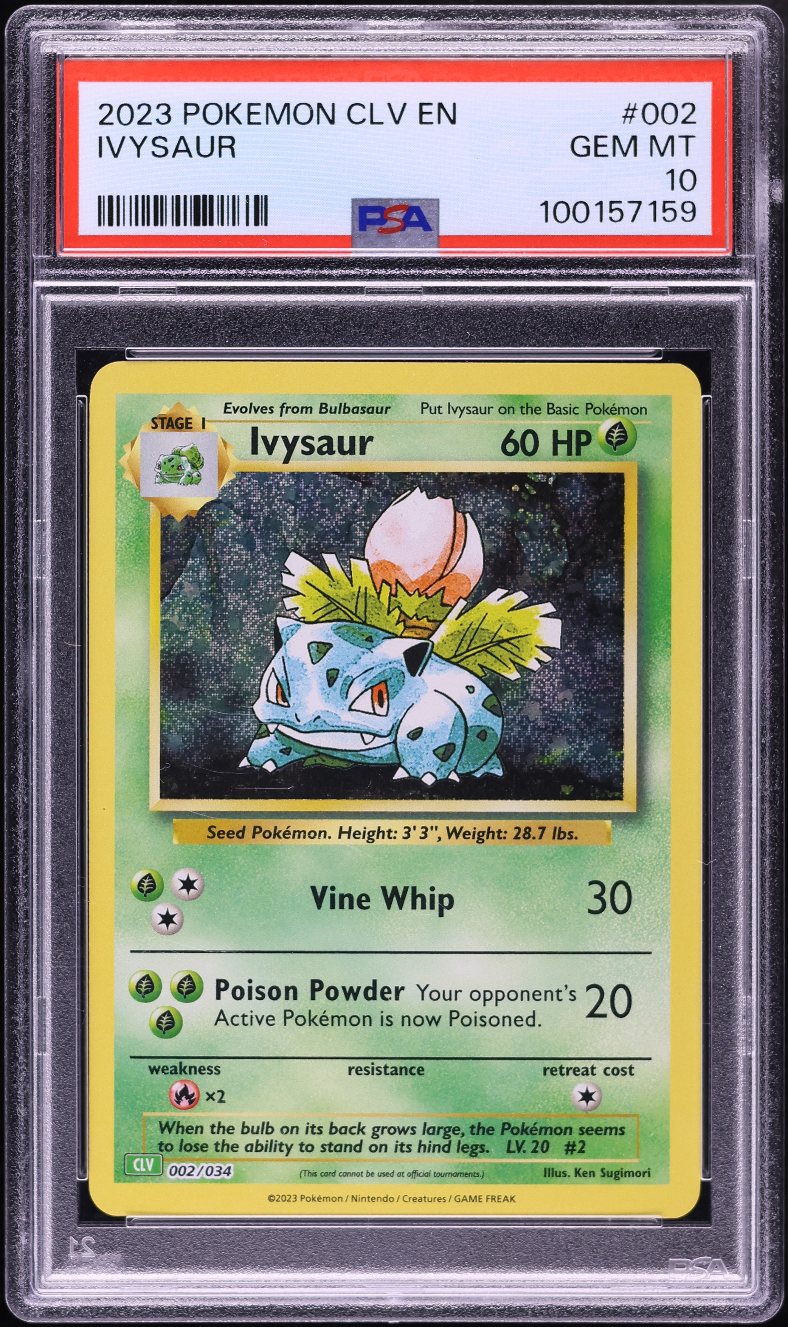 2023 Pokemon TCG Classic Collection Holo Ivysaur #2 PSA 10 GEM MINT
