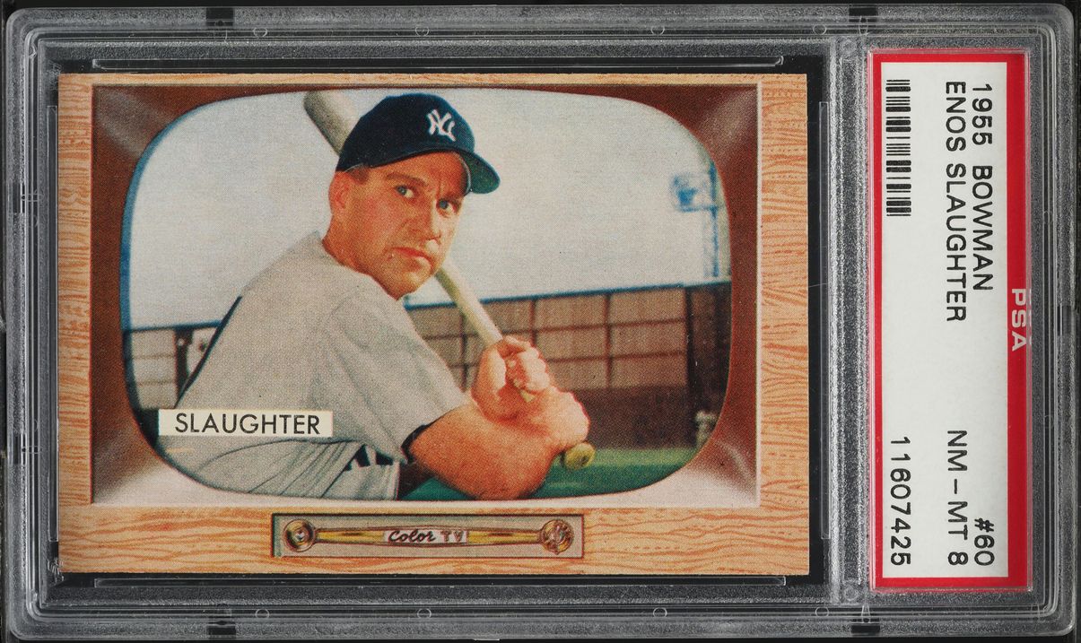 1955 Bowman Enos Slaughter #60 PSA 8 NM-MT
