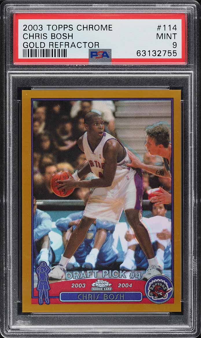 2003 Topps Chrome Gold Refractor Chris Bosh ROOKIE /50 #114 PSA 9 MINT