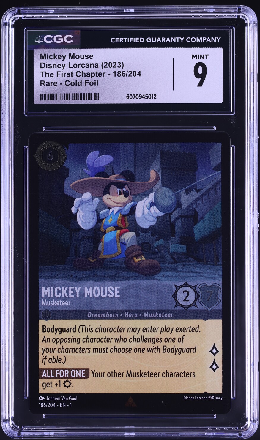 2023 Disney Lorcana The First Chapter Cold Foil Mickey Mouse #186 CGC 9 MINT