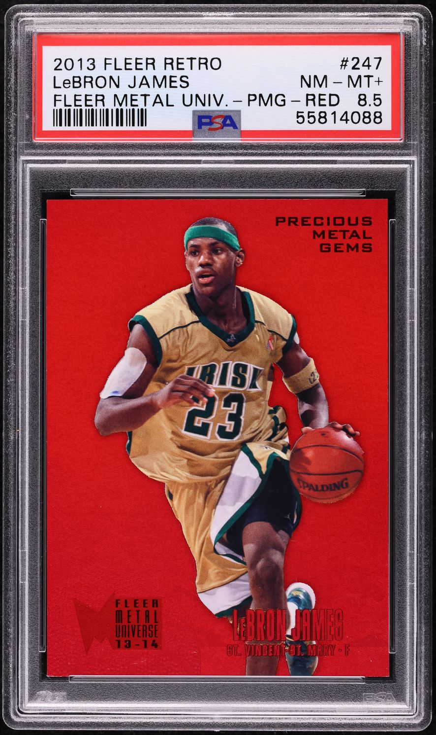 2013 Fleer Retro '95 Metal Universe PMG Red LeBron James /150 #247 PSA 8.5 NMMT+