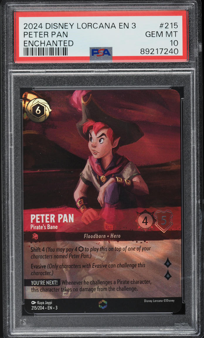 2024 Disney Lorcana Into The Inklands Enchanted Peter Pan #215 PSA 10 GEM MINT
