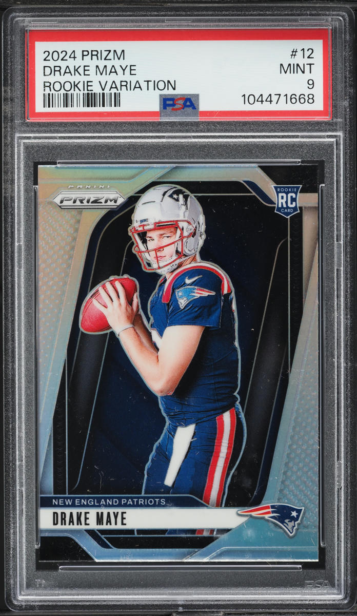 2024 Panini Prizm Silver Variation Drake Maye ROOKIE #12 PSA 9 MINT