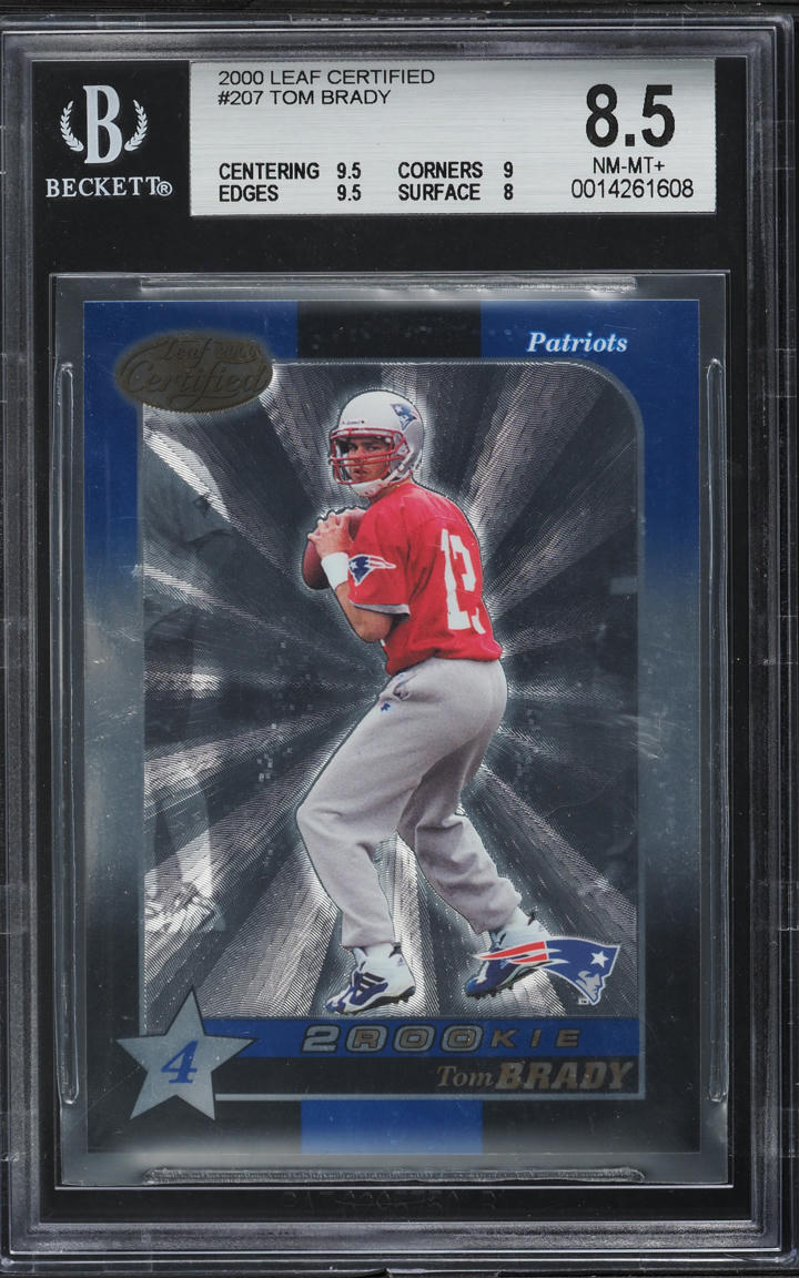 2000 Leaf Certified Tom Brady ROOKIE /1500 #207 BGS 8.5 NM-MT+