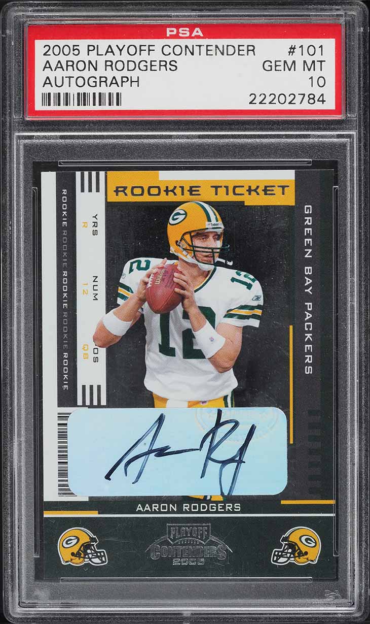 2005 Playoff Contenders Aaron Rodgers ROOKIE AUTO #101 PSA 10 GEM MINT