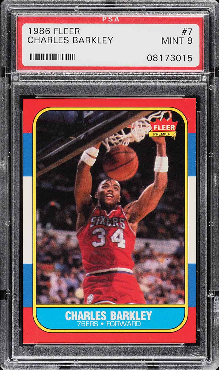 1986 Fleer Basketball Charles Barkley ROOKIE #7 PSA 9 MINT