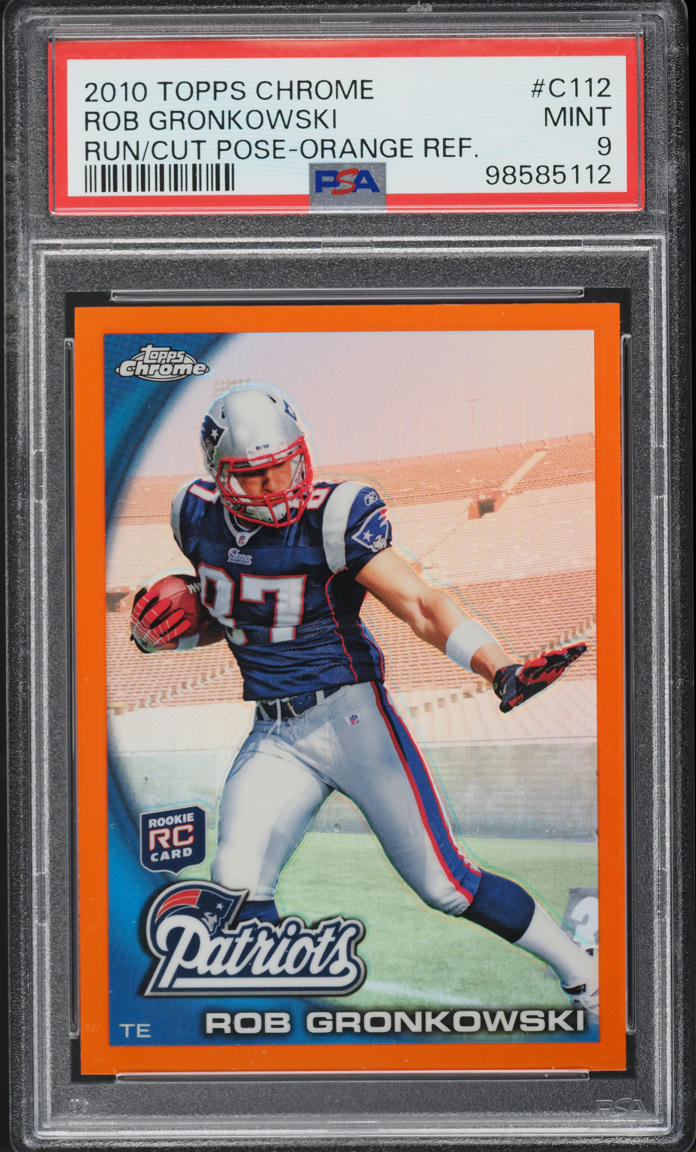 2010 Topps Chrome Orange Refractor Rob Gronkowski ROOKIE #C112 PSA 9 MINT
