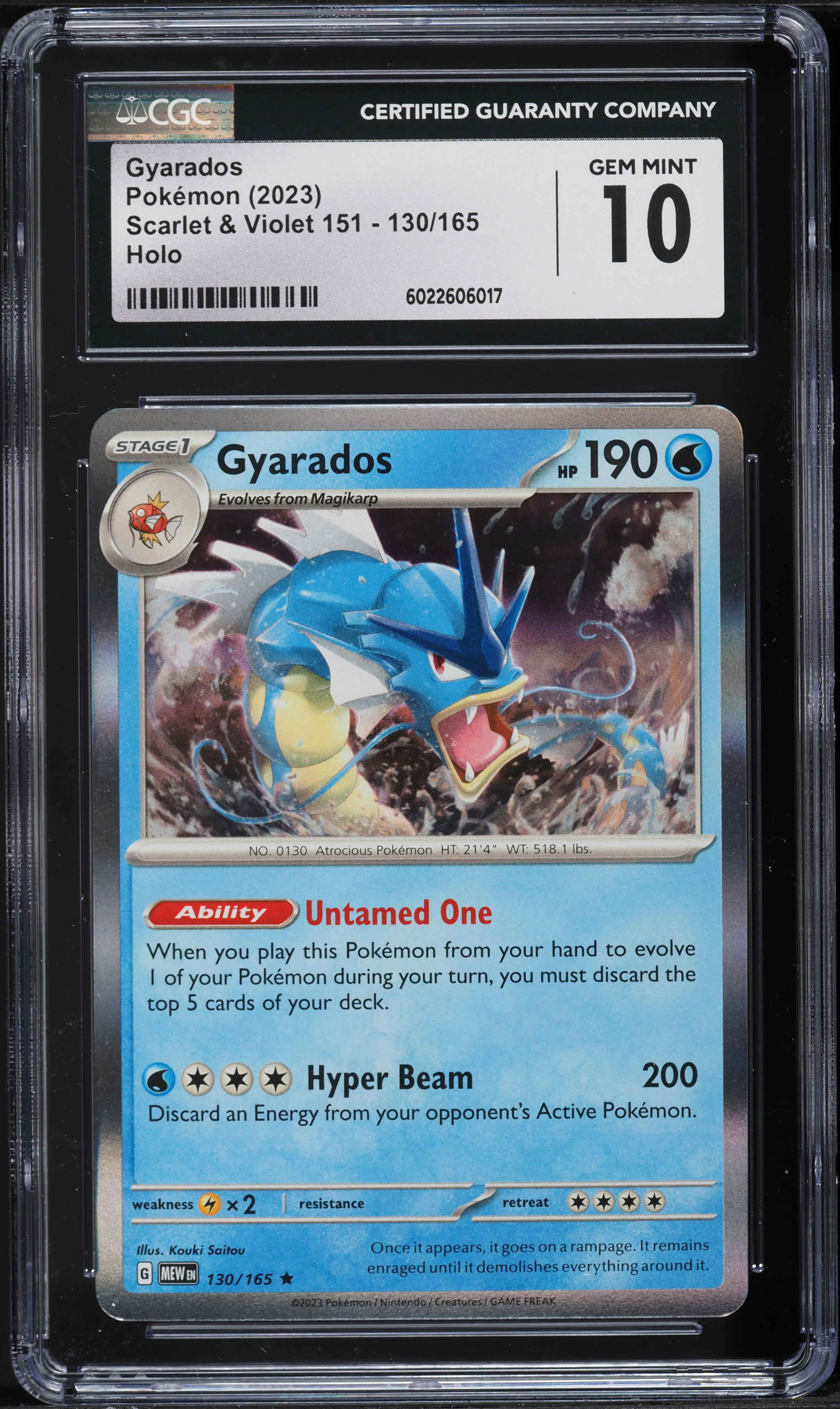 2023 Pokemon Scarlet & Violet 151 Holo Gyarados #130 CGC 10 GEM MINT