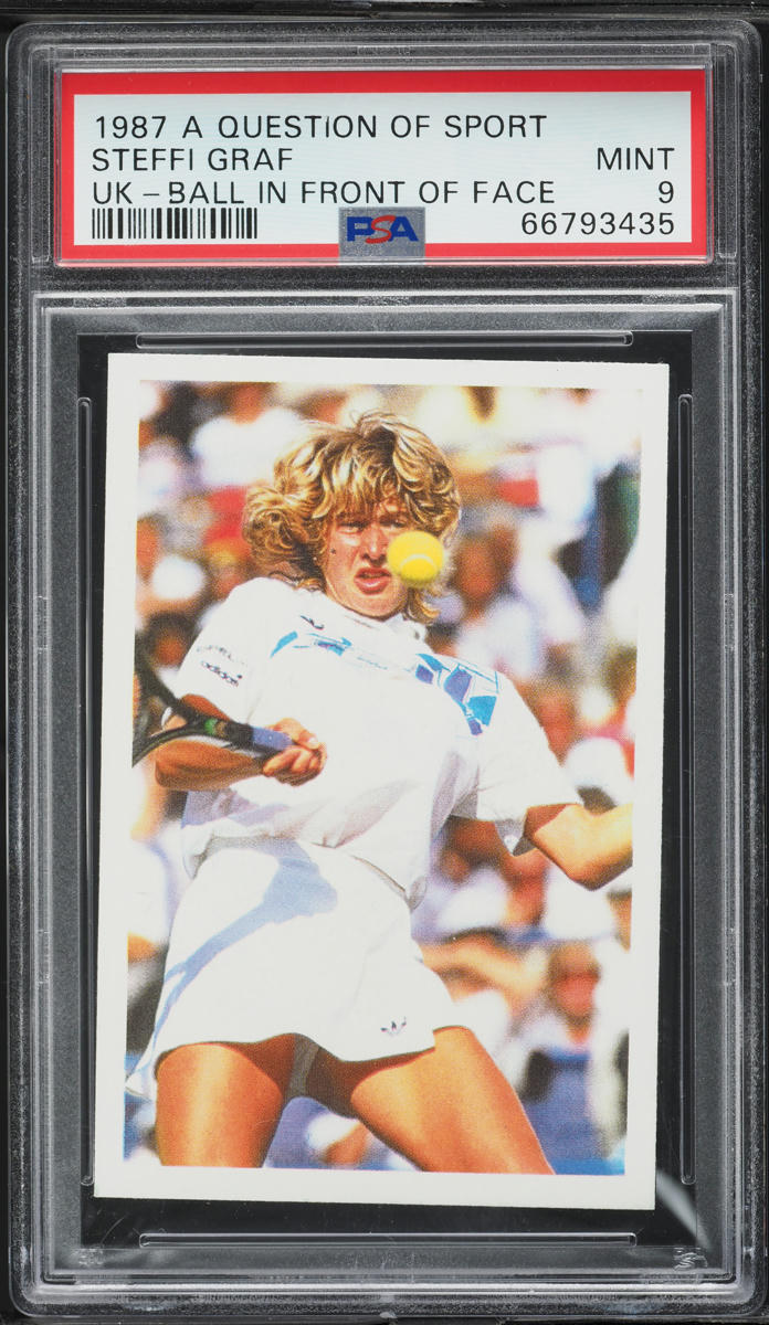 1987 A Question Of Sport UK Ball In Front Of Face Steffi Graf ROOKIE PSA 9 MINT