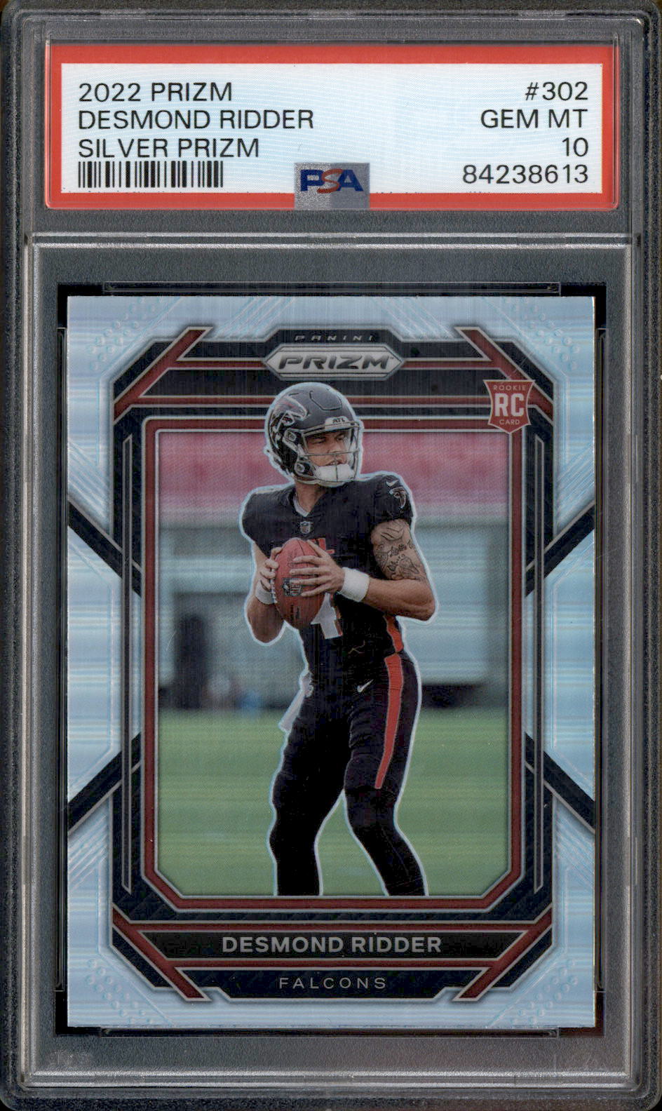 2022 Panini Prizm Silver #302 Desmond Ridder RC Rookie PSA 10