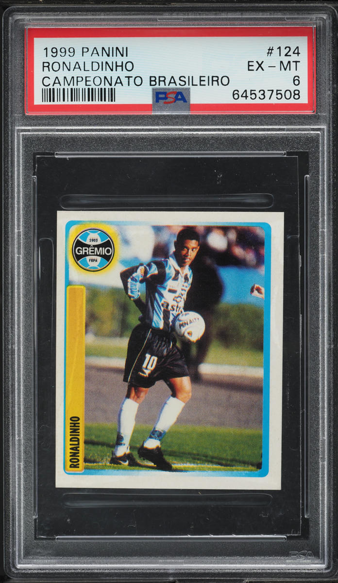 1999 Panini Campeonato Brasileiro Ronaldinho ROOKIE #124 PSA 6 EXMT