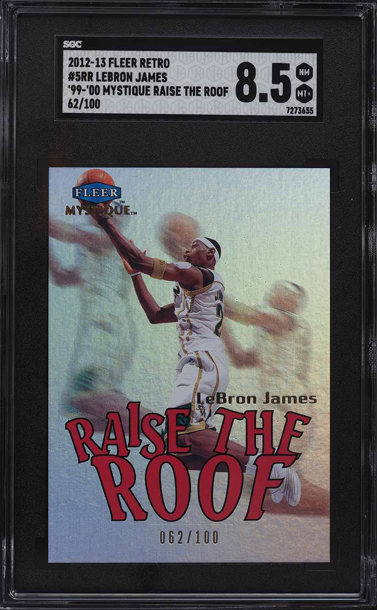2012 Fleer Retro '99 Mystique Raise The Roof LeBron James /100 #5RR SGC 8.5