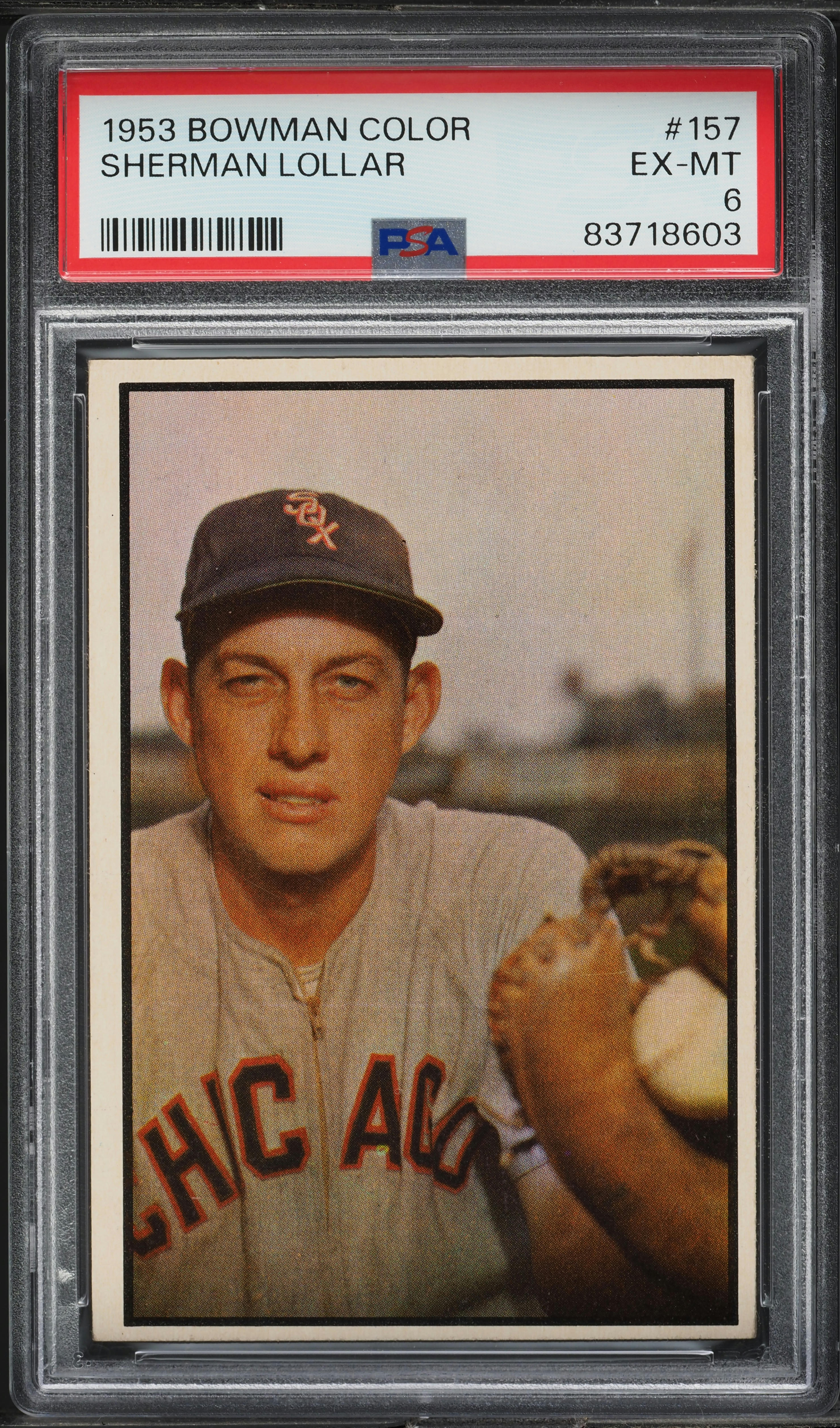 1953 Bowman Color Sherman Lollar #157 PSA 6 EXMT