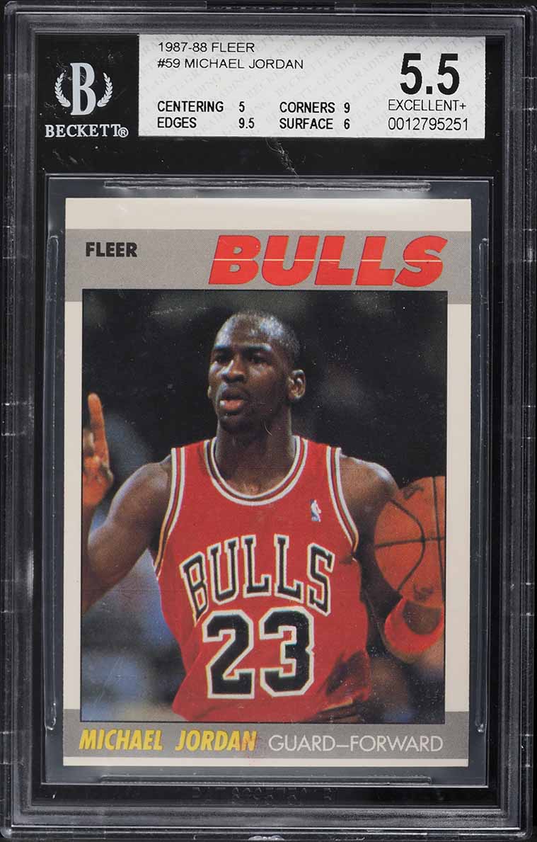 1987 Fleer Basketball Michael Jordan #59 BGS 5.5 EX+
