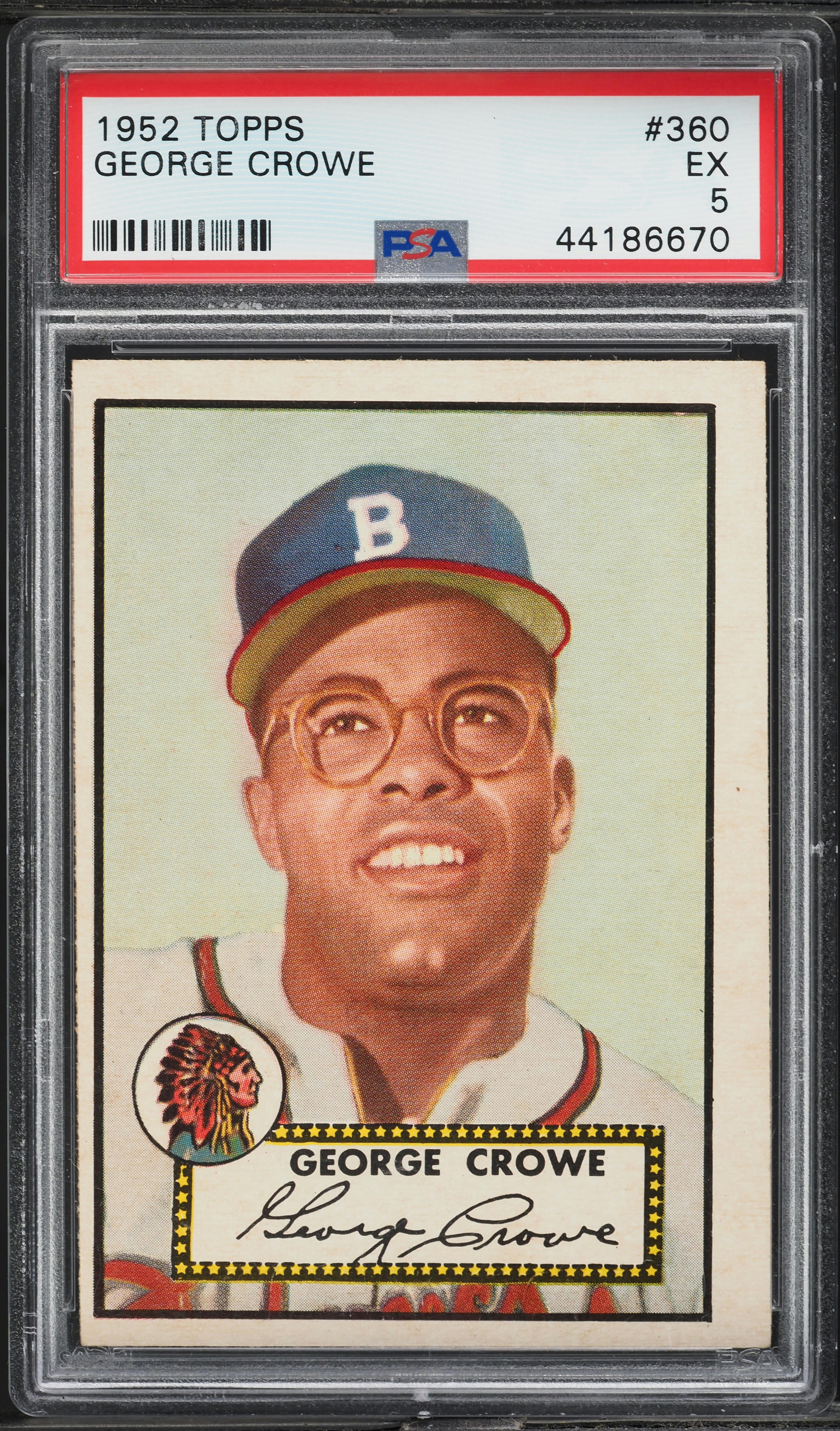 1952 Topps George Crowe ROOKIE #360 PSA 5 EX
