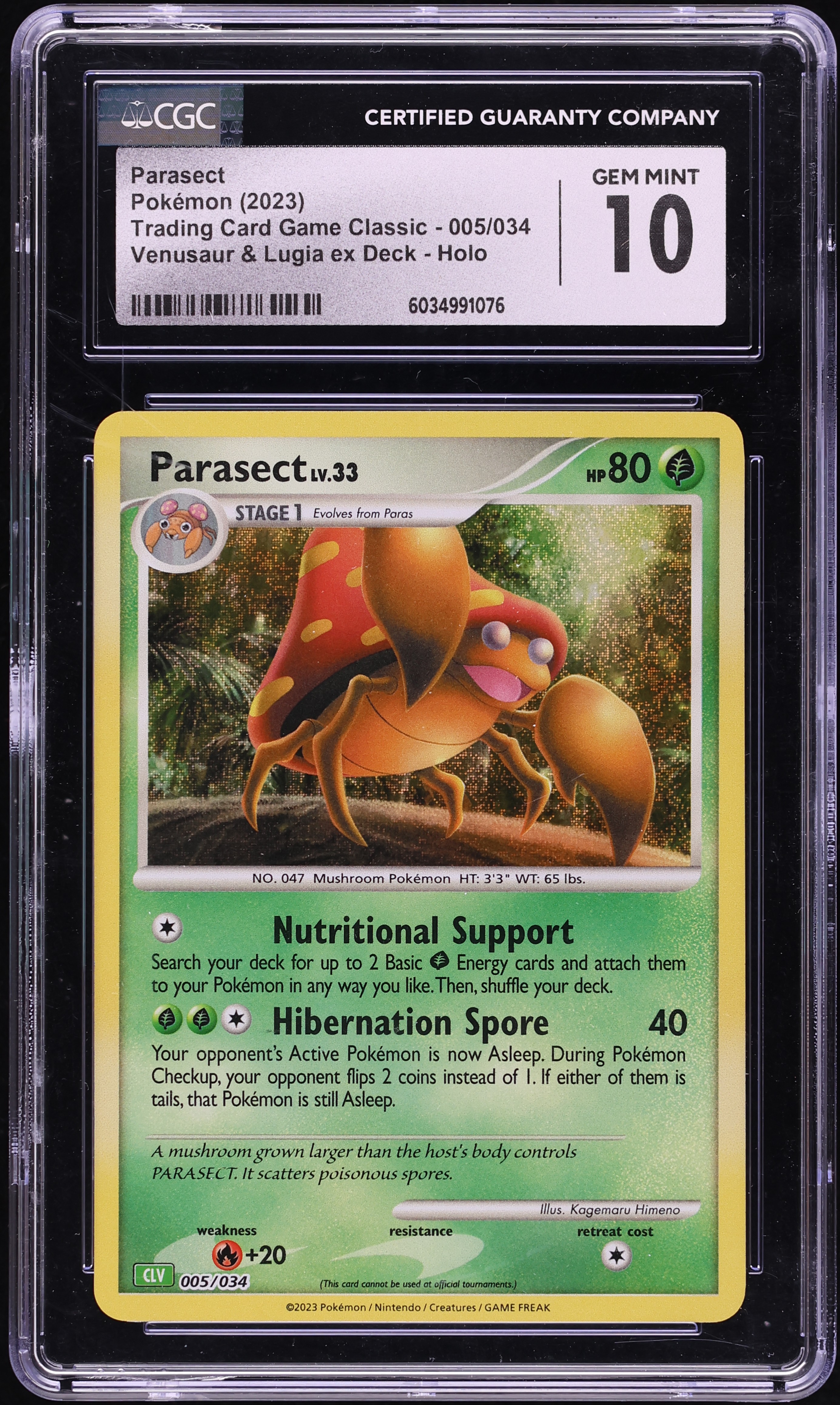 2023 Pokemon TCG Classic Venusaur & Lugia Ex Deck Holo Parasect #5 CGC 10 GEM MINT