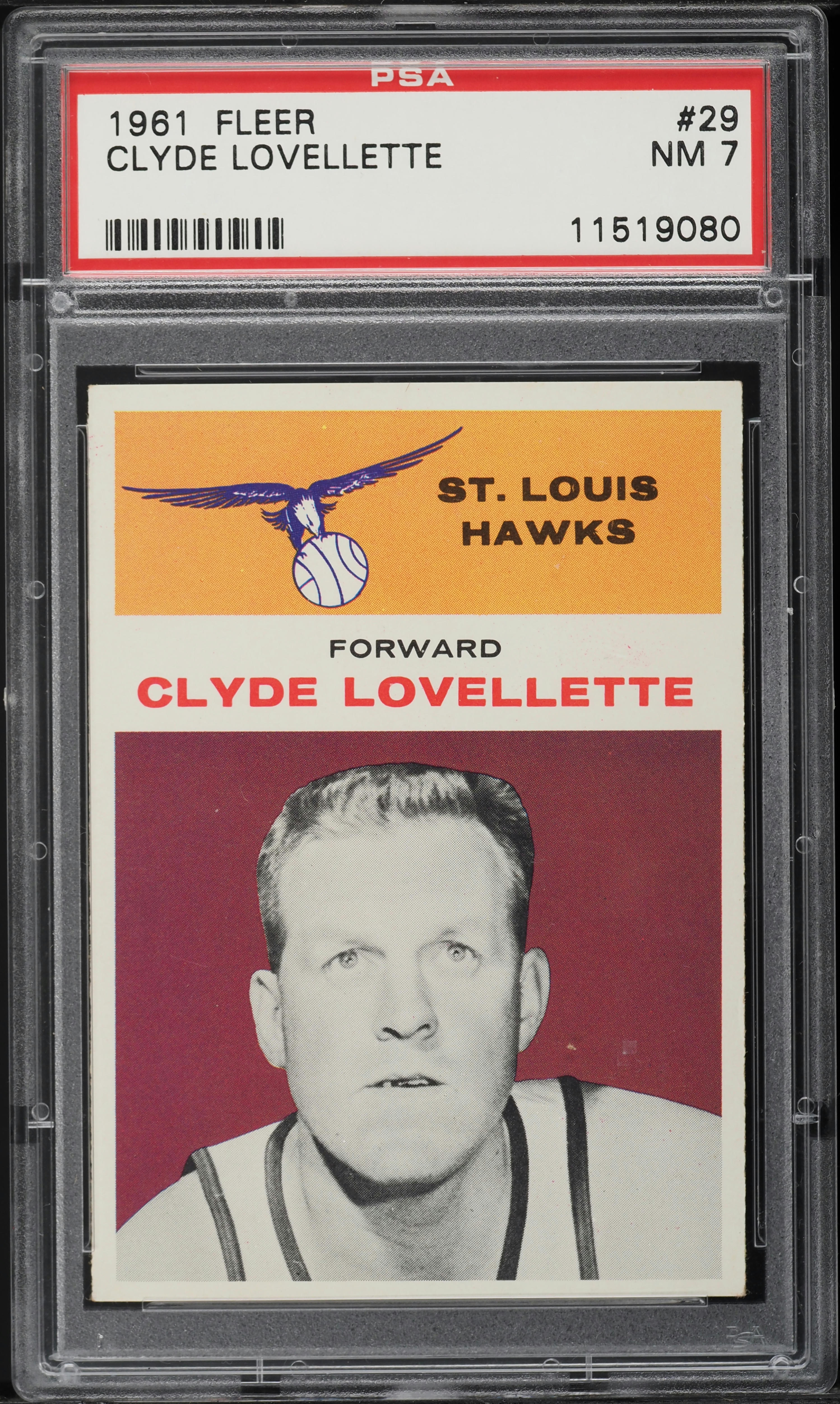 1961 Fleer Basketball Clyde Lovellette #29 PSA 7 NRMT