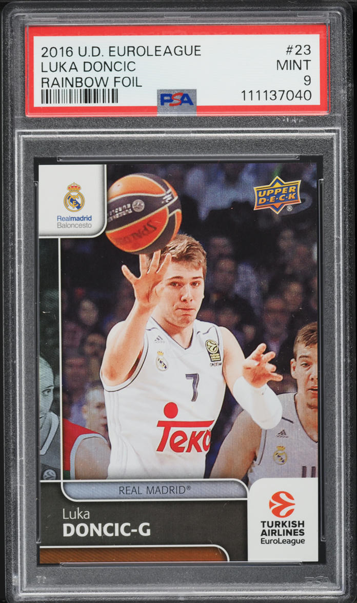 2016 Upper Deck Euroleague Rainbow Foil Luka Doncic ROOKIE #23 PSA 9 MINT