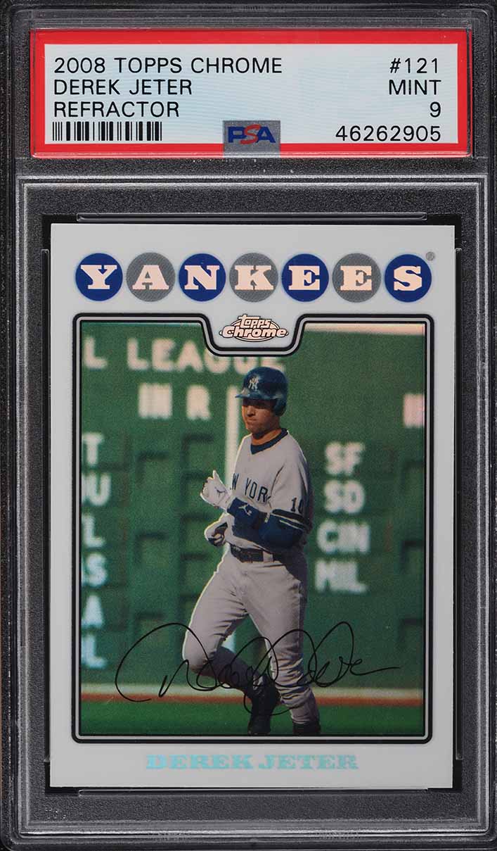 2008 Topps Chrome Refractor Derek Jeter #121 PSA 9 MINT