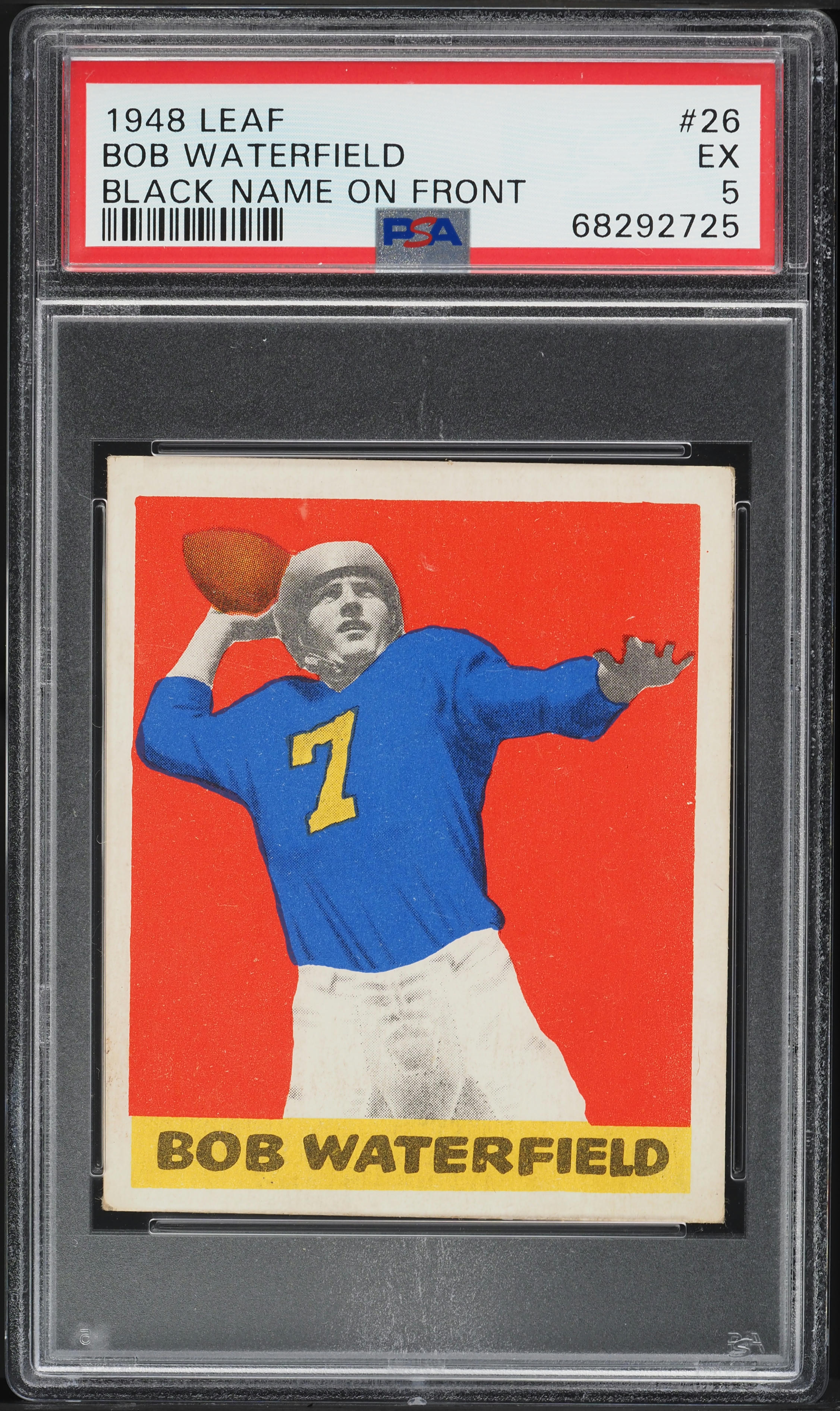 1948 Leaf Football Bob Waterfield ROOKIE #26 PSA 5 EX
