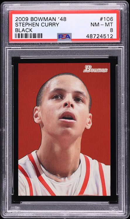 2009 Bowman '48 Black Stephen Curry ROOKIE /48 #106 PSA 8 NM-MT