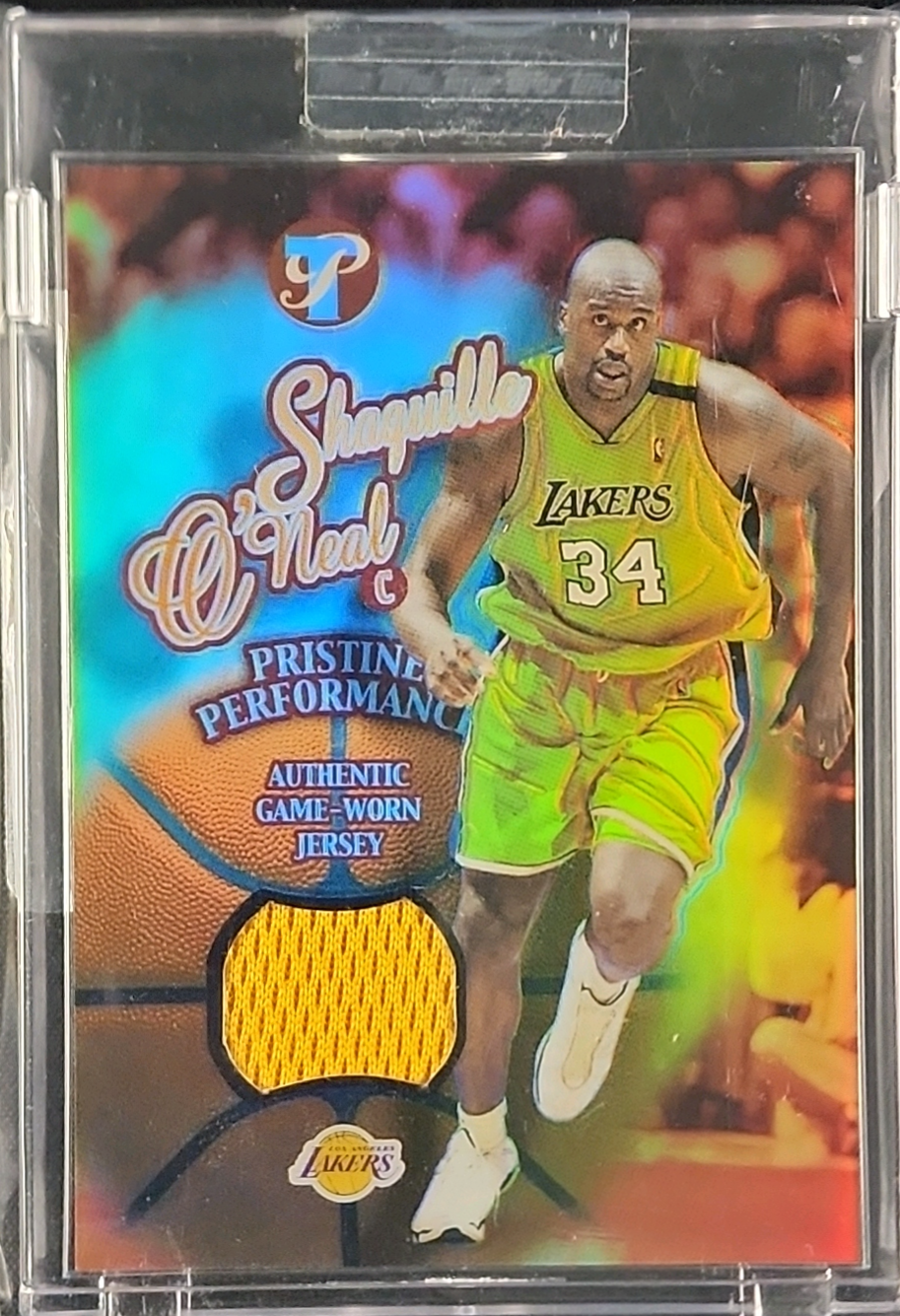 2002 Topps Pristine Performance Refractor Shaquille O'Neal PATCH /25 MBA AUTH