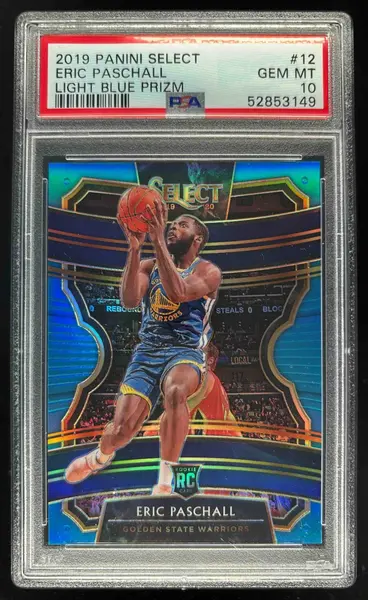 2019 Panini Select Light Blue Prizms #12 Eric Paschall RC Concourse /299 PSA 10