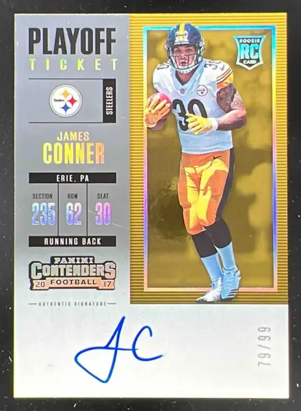 2017 Panini Contenders Playoff Ticket #320 James Conner RC Auto /99