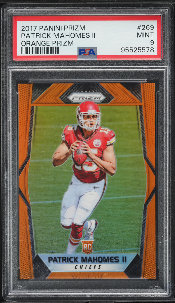 2017 Panini Prizm Orange Patrick Mahomes II ROOKIE /275 #269 PSA 9 MINT