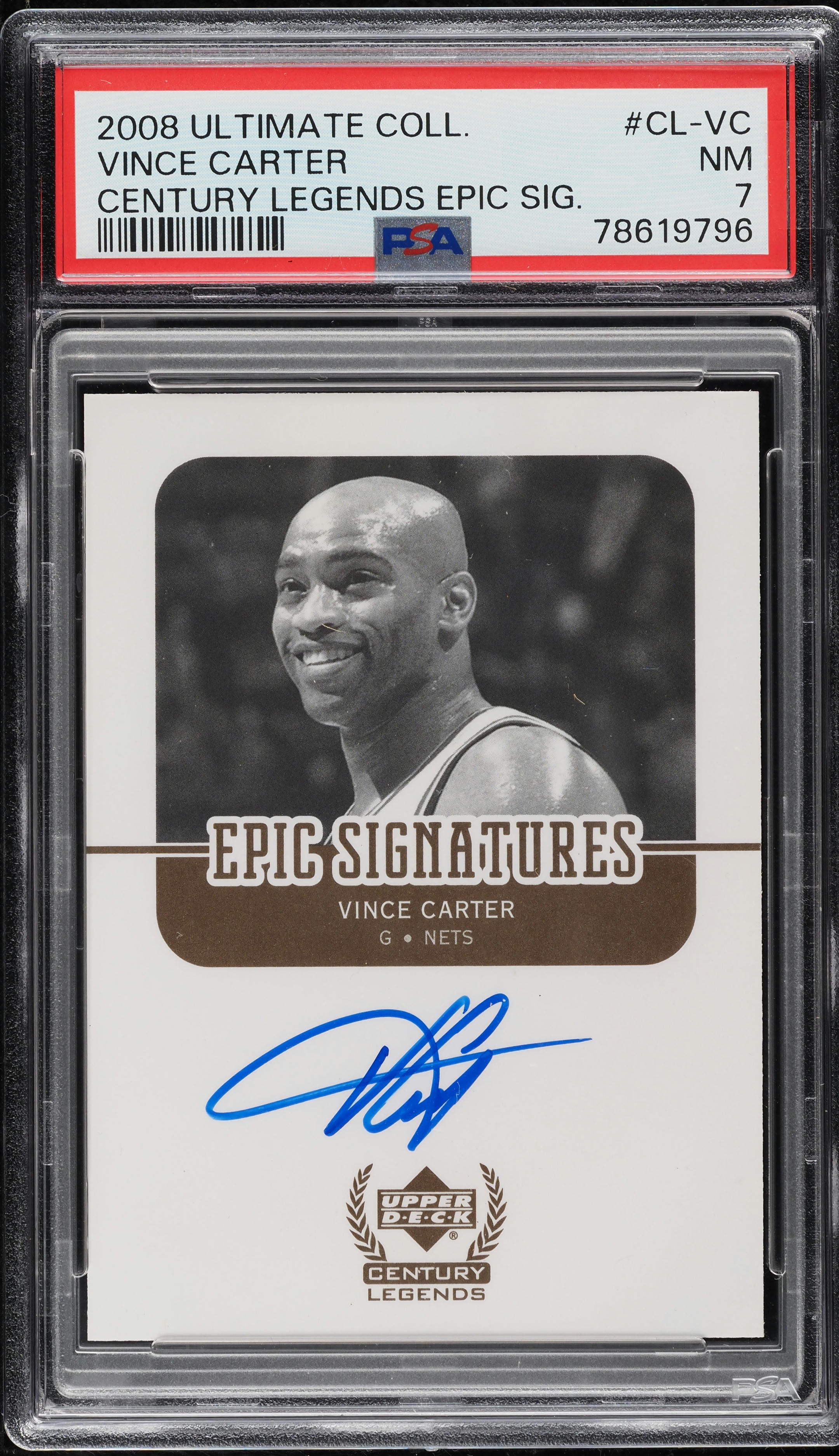 Vince Carter #CL-VC 2008-09 Upper Deck Ultimate Collection Basketball Century Legends Epic Signature Update