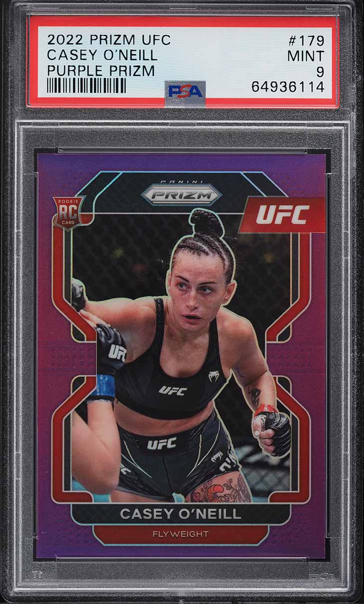 2022 Panini Prizm UFC Purple Prizms Casey O’Neill ROOKIE /149 #179 PSA 9 MINT
