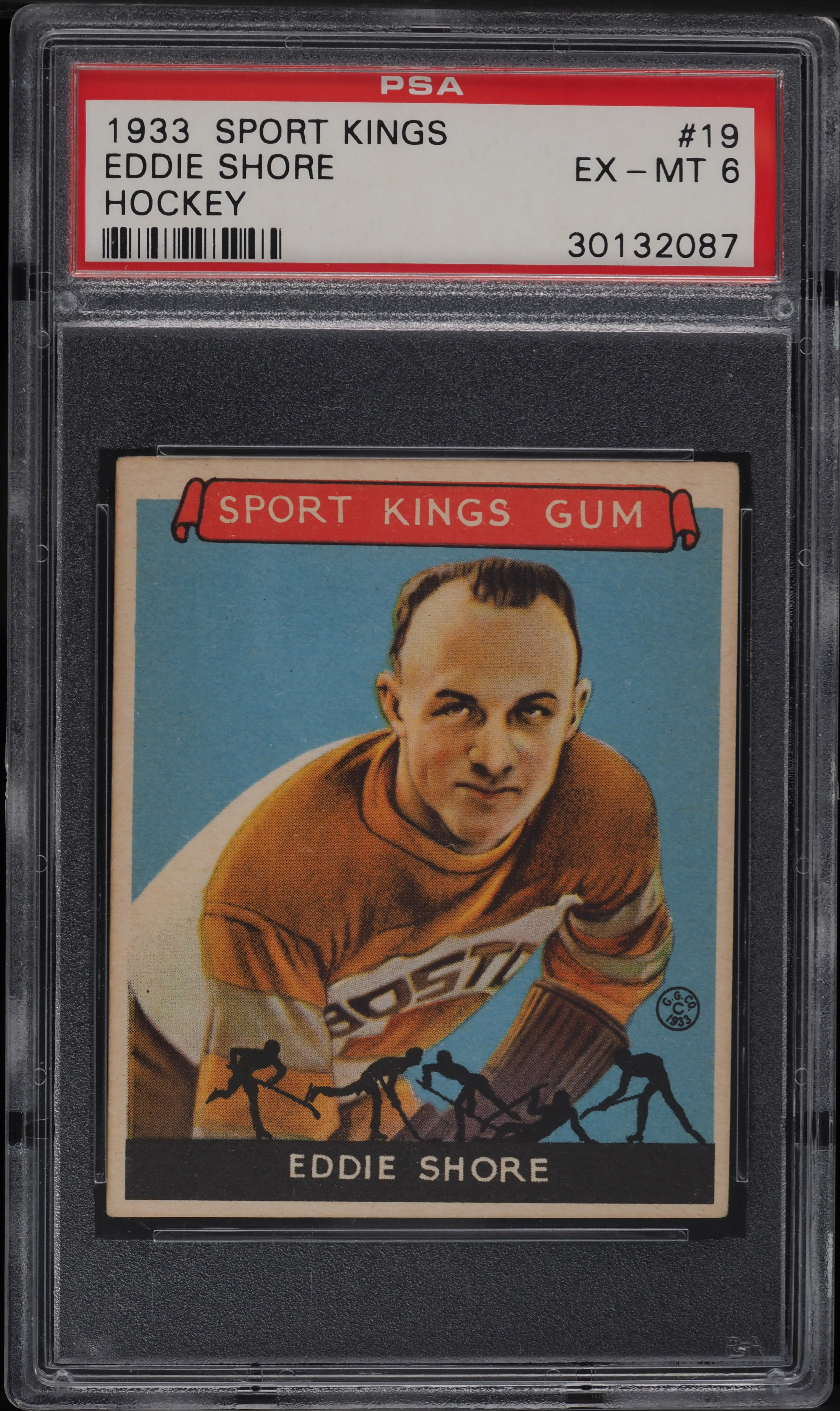 1933 Goudey Sport Kings Eddie Shore ROOKIE #19 PSA 6 EXMT