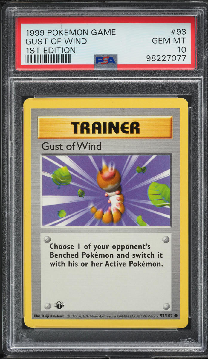 1999 Pokemon Base Set Shadowless 1st Edition Gust Of Wind #93 PSA 10 GEM MINT