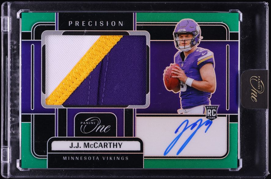 2024 Panini One Precision Green J.J. McCarthy ROOKIE PATCH AUTO /40 #301
