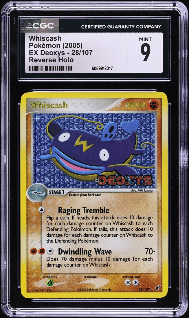 2005 Pokemon EX Deoxys Reverse Holo Whiscash #28 CGC 9 MINT